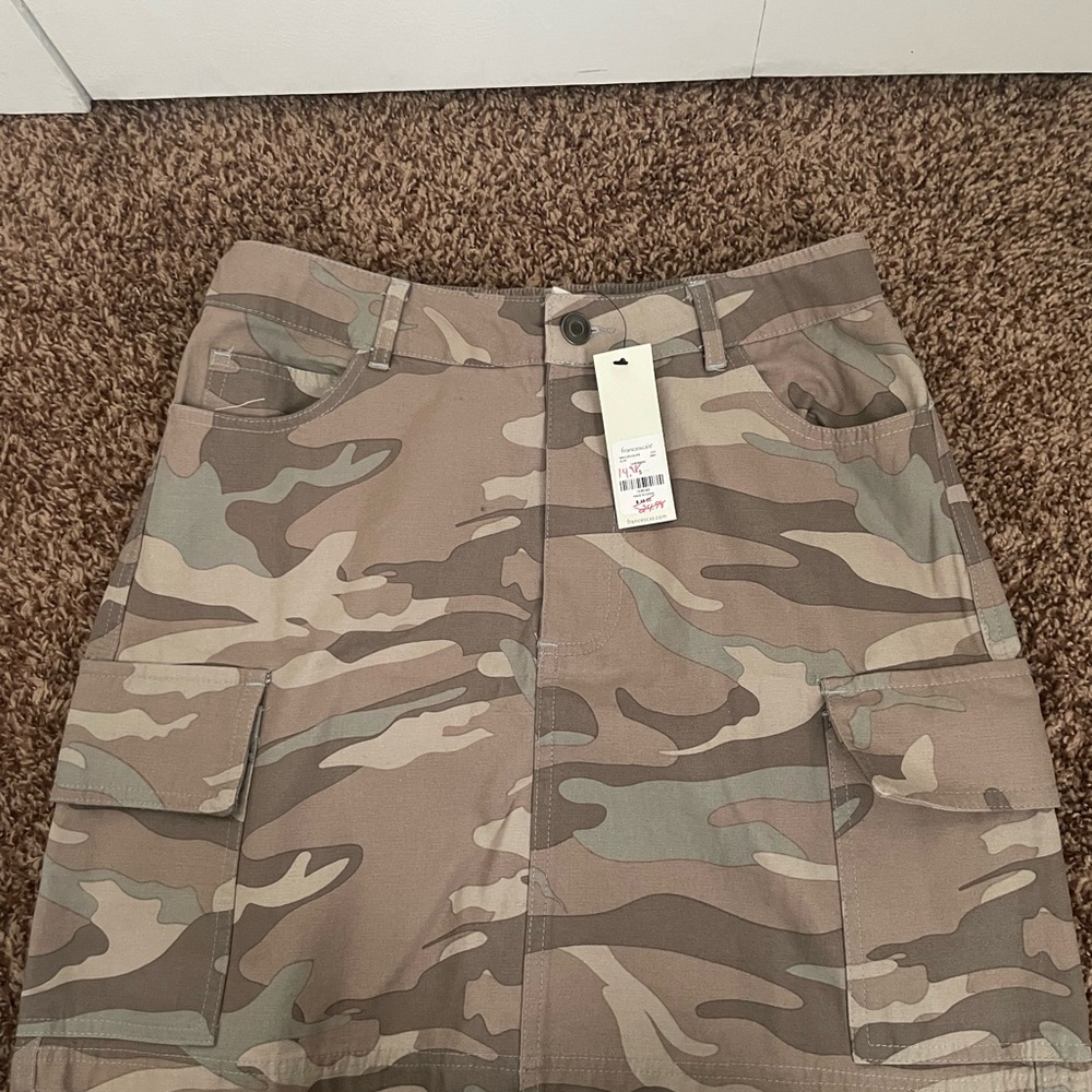 Francesca's Olive Camouflage Skirt